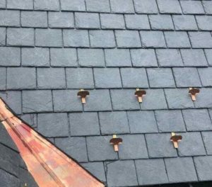 Non-fading black slate with copper valley and snow guards