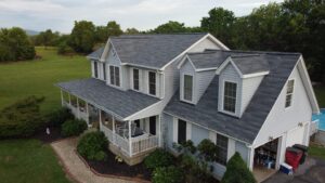 A home in West Virginia featuring a new Nickel gray asphalt shingle roof system.