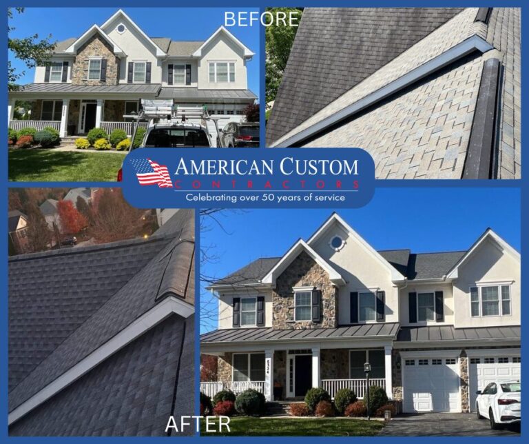 Ellicott City home featuring a GAF Timberline roof system in charcoal gray
