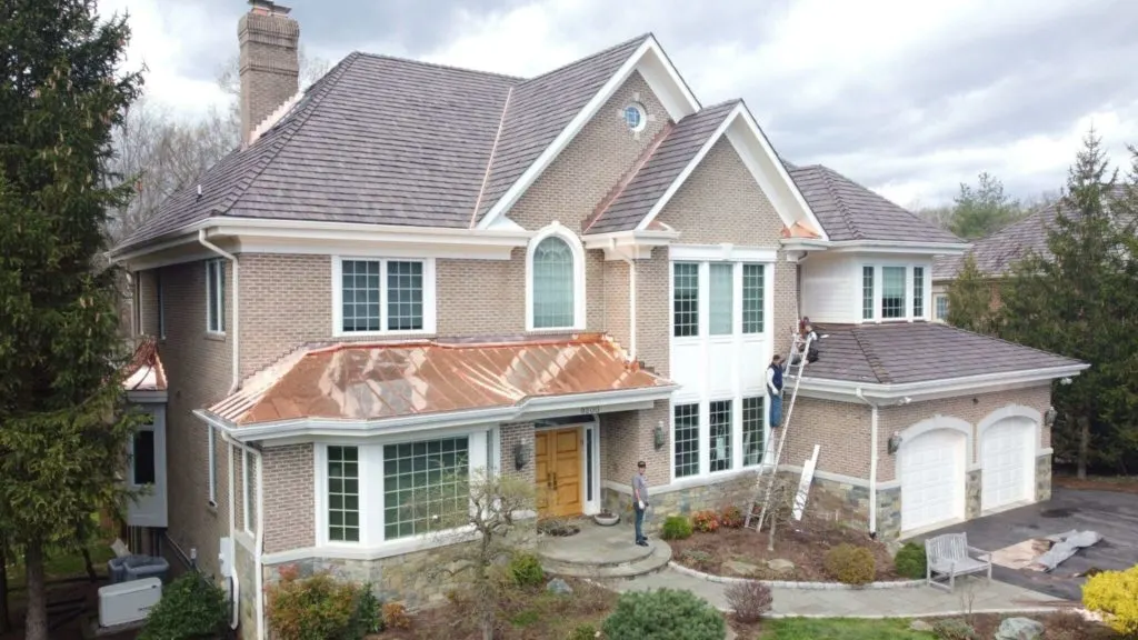 synthetic slate roof house