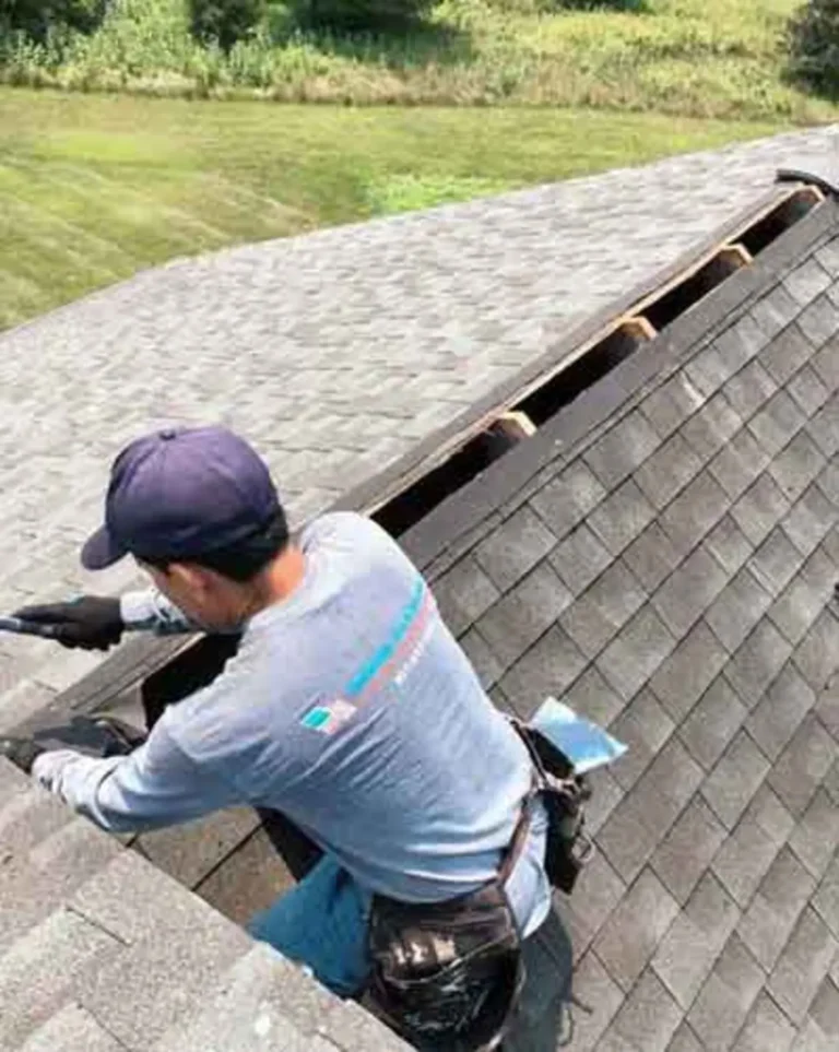 asphalt shingle and ridge vent installation